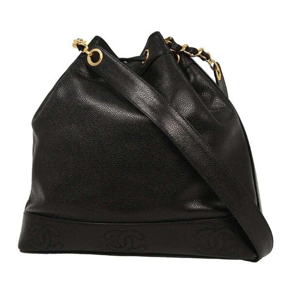 Chanel Black Calfskin Triple CC Bucket Shoulder Bag - Picture 2 of 10